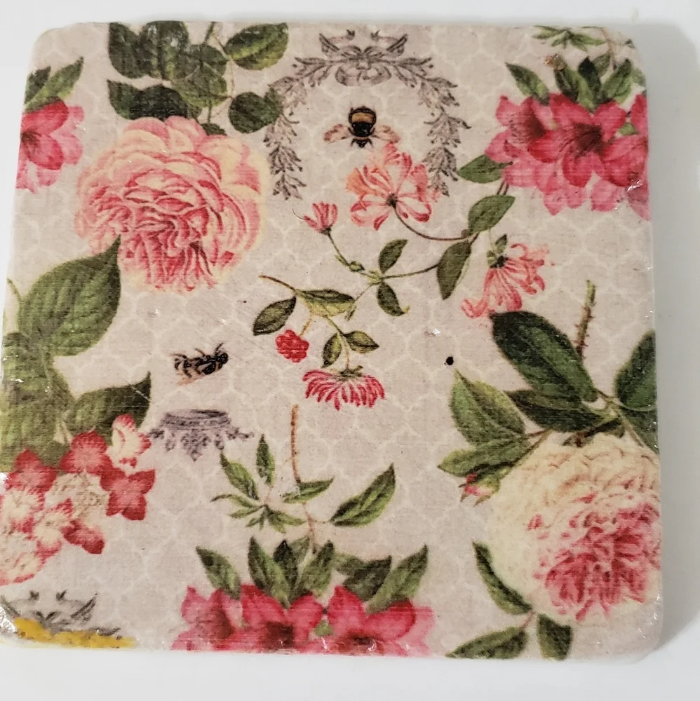 Suzanne Nicoll Coaster Set Floral Bee